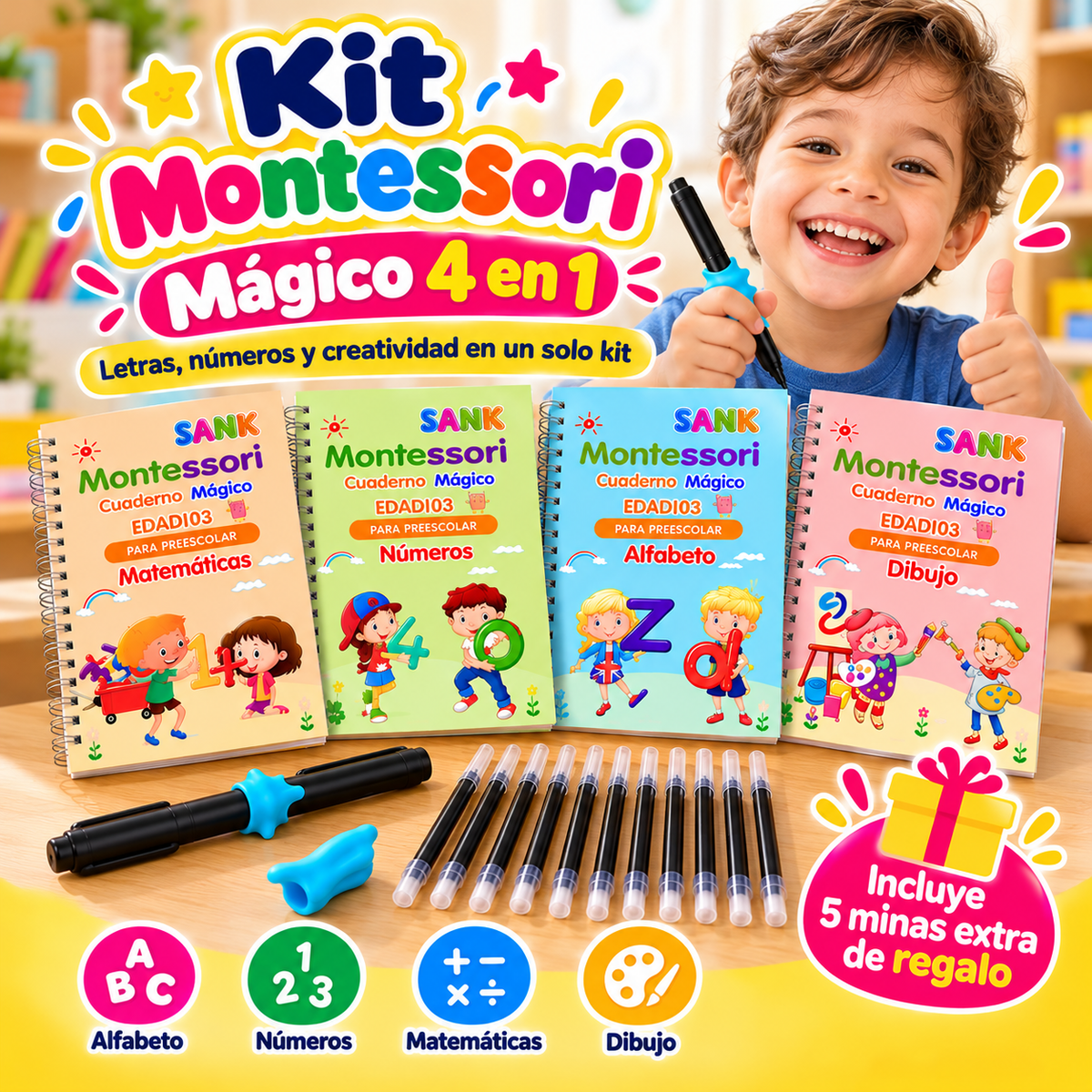 KIT MONTESSORI MAGICO 4 EN 1 ✏️