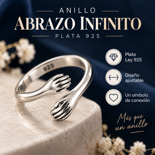 ANILLO ABRAZO INFINITO PLATA 925