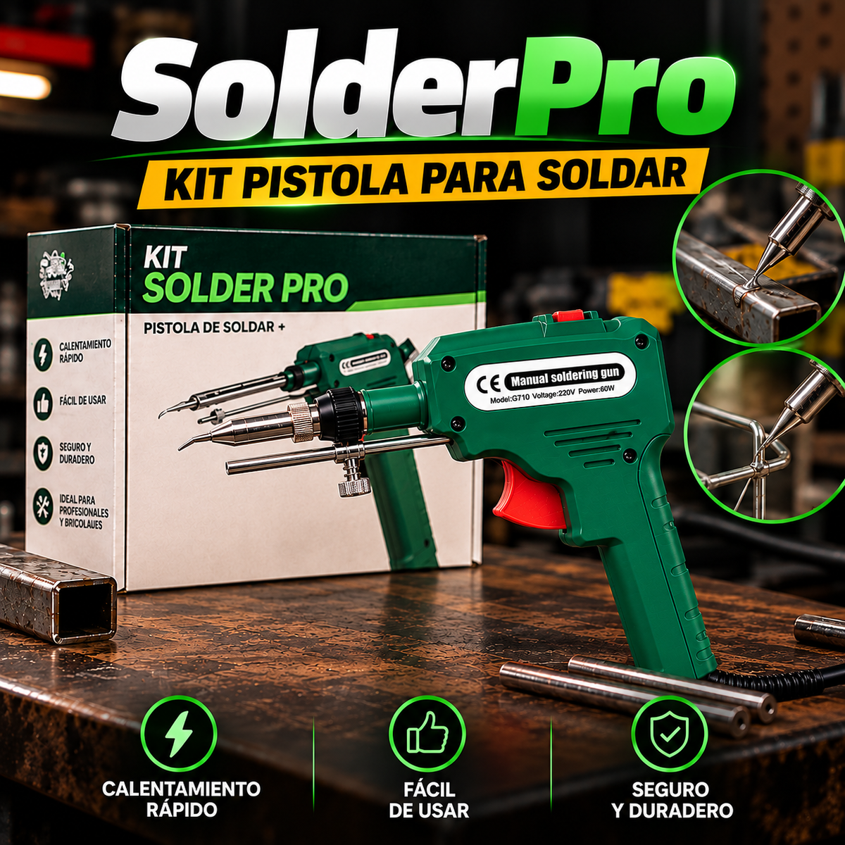 SolderPro: KIT PISTOLA PARA SOLDAR